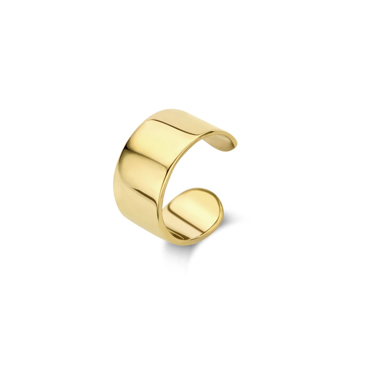 Ear cuff en or jaune en 14 carats au design lisse et moderne.