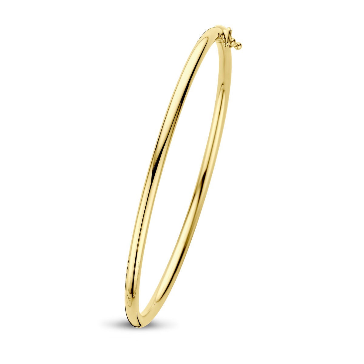 Bracelet jonc en or jaune 9 carats avec fermoir à charnière.