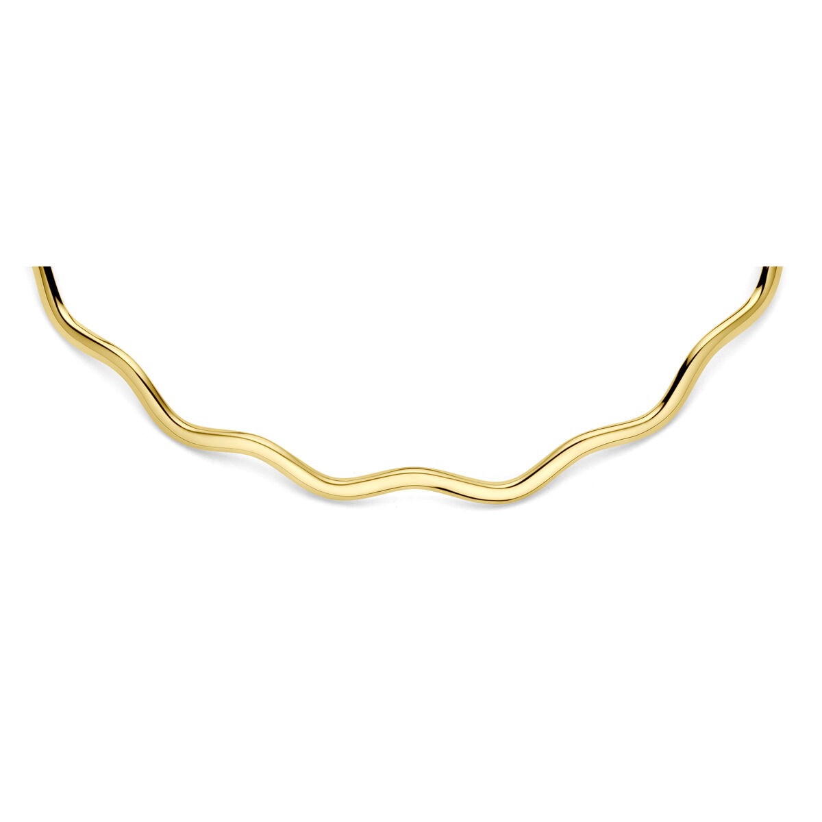 Collier en or 14 carats avec un design ondulé pour femmes.
