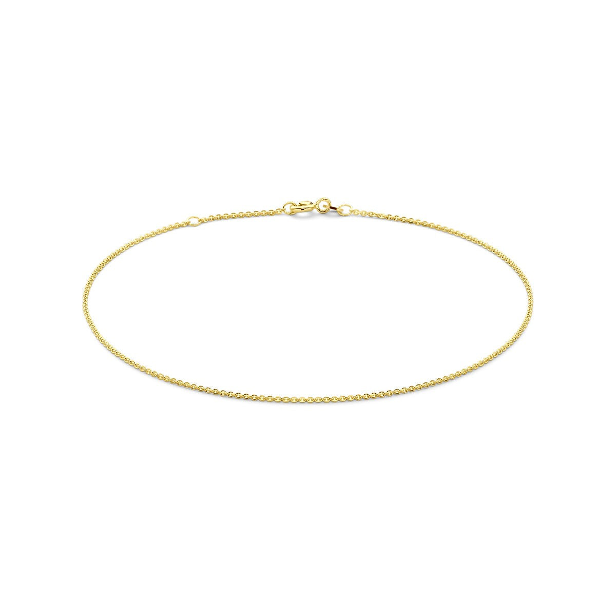 Collier en or jaune 14 carats avec ancre et longueur ajustable.