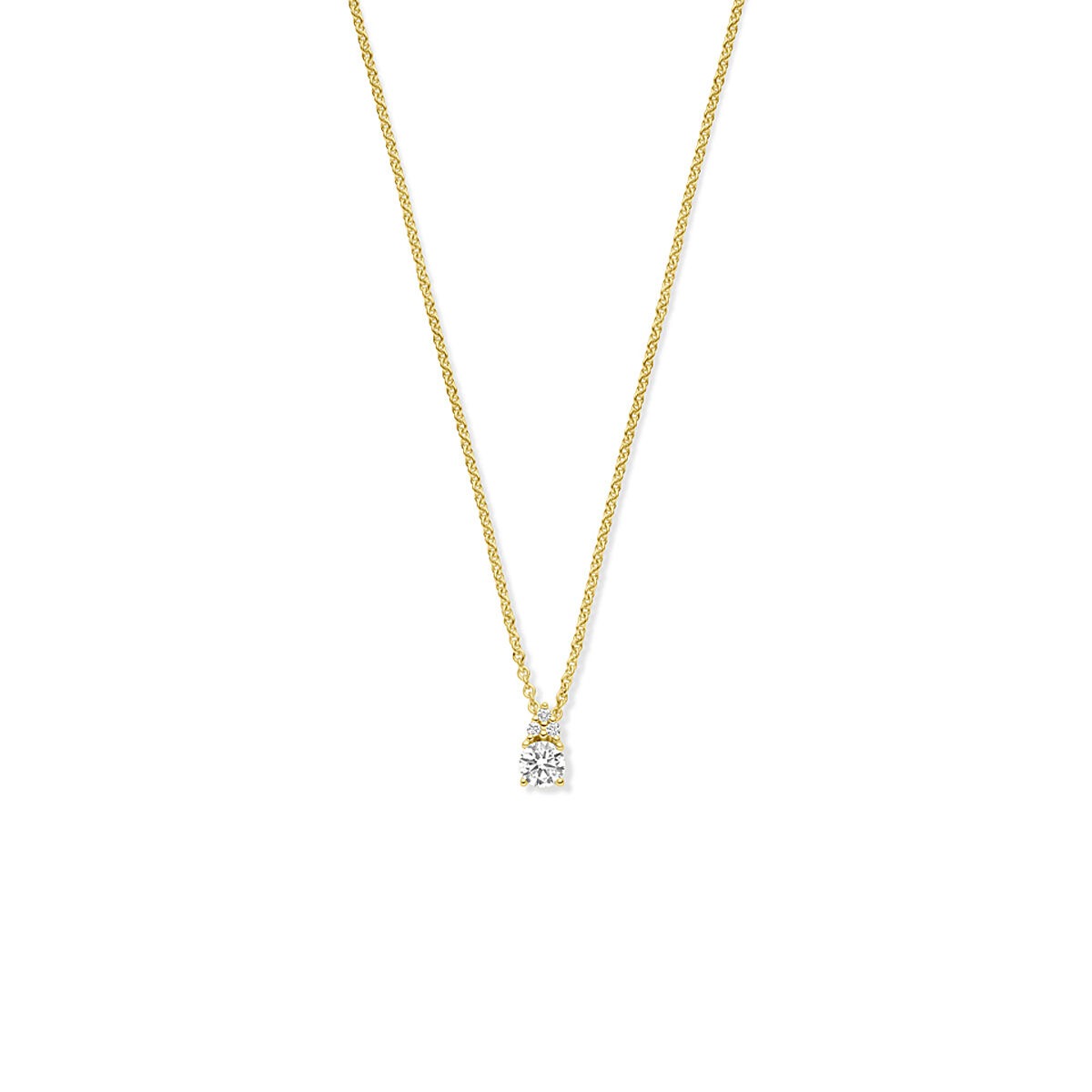 Collier en or 14 carats avec un pendentif en diamant de 0,27 ct.
