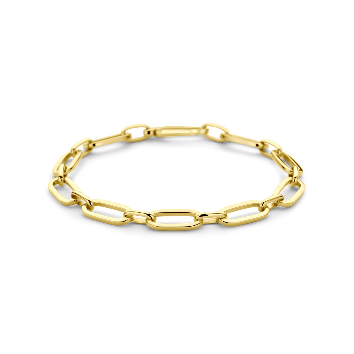 Bracelet en or jaune 14 carats avec maillons en forme d'ancre de 6,5 mm.