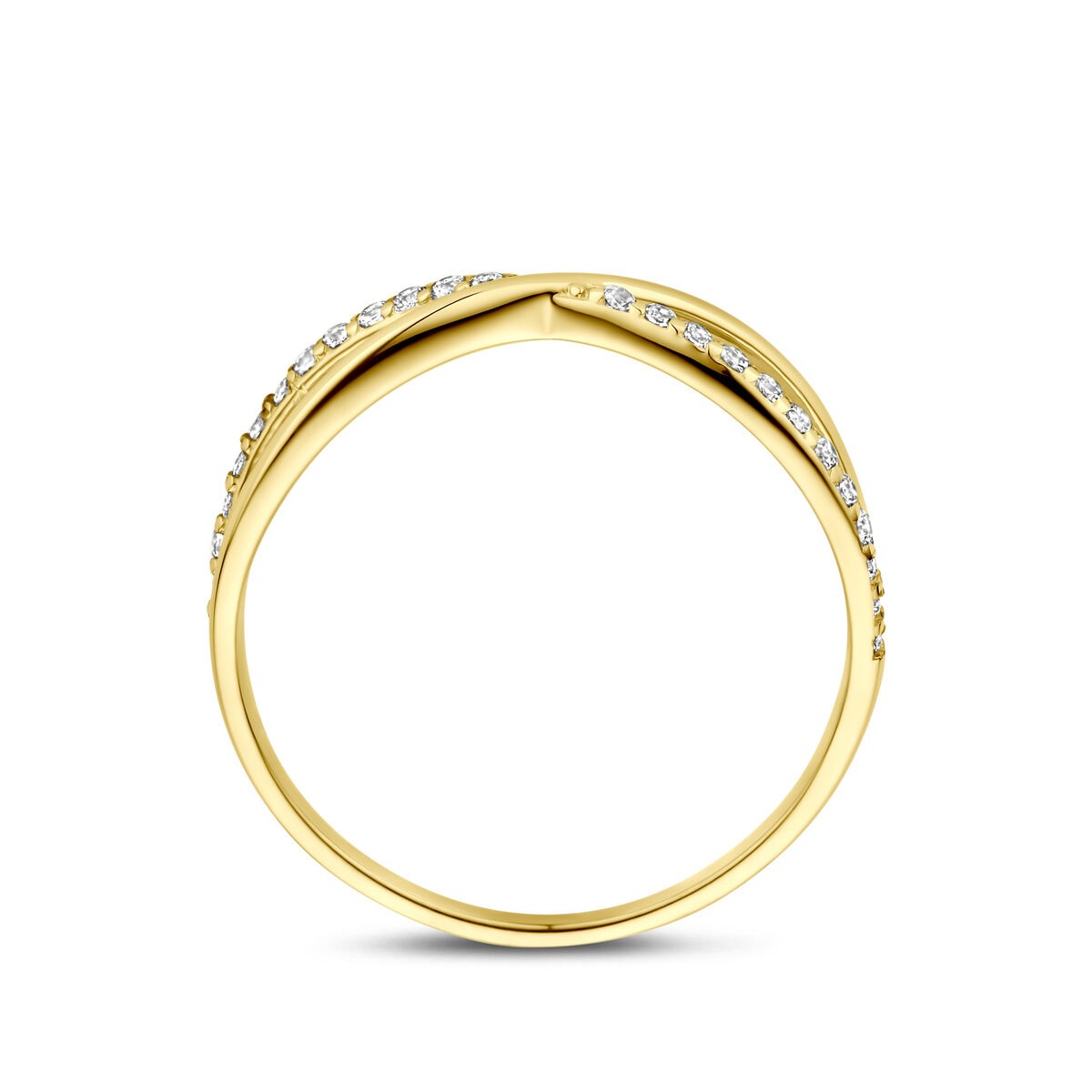 Bague pour femme en or jaune avec zircone – 14k or jaune