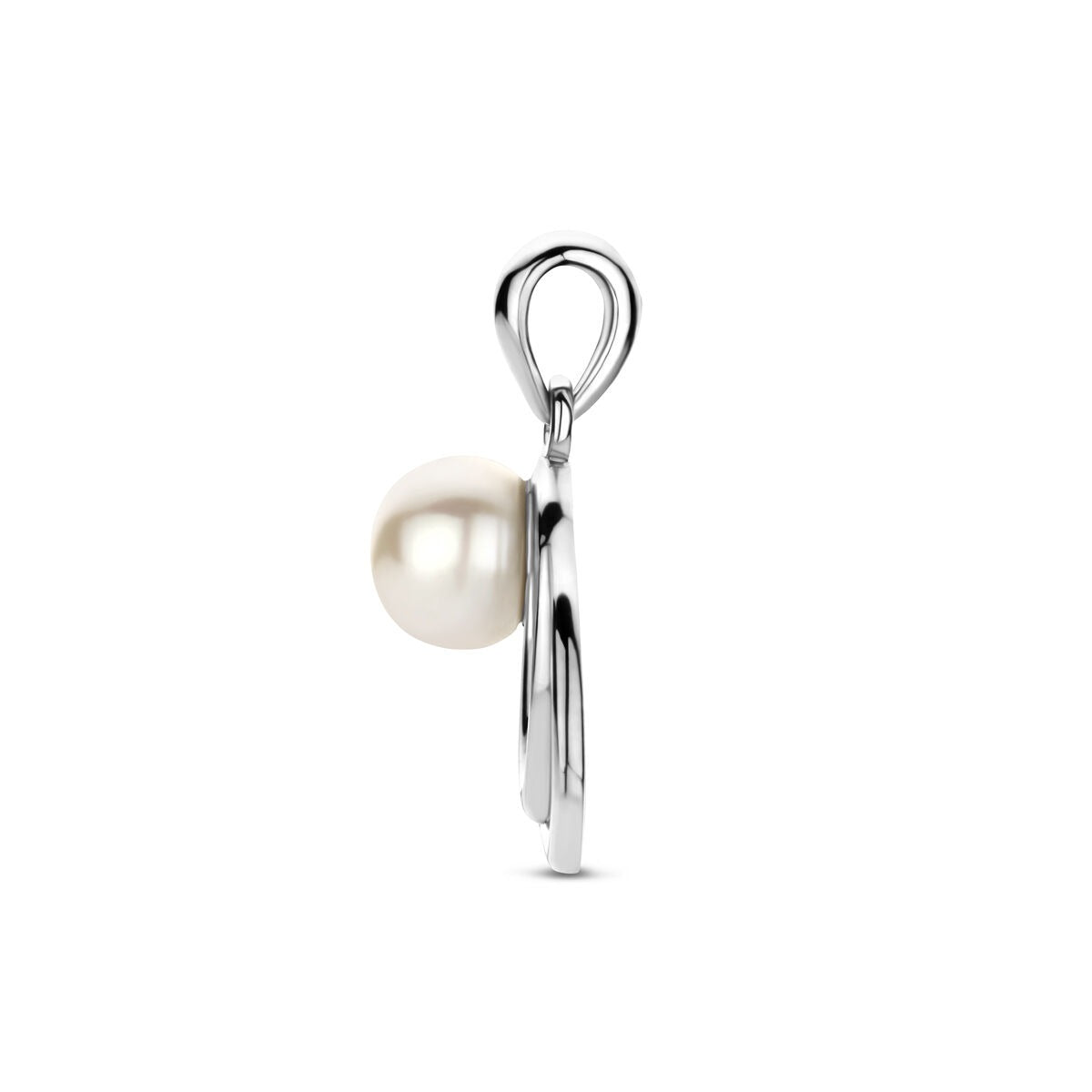 Pendentif en argent avec perle – rhodié argent 15,5 mm