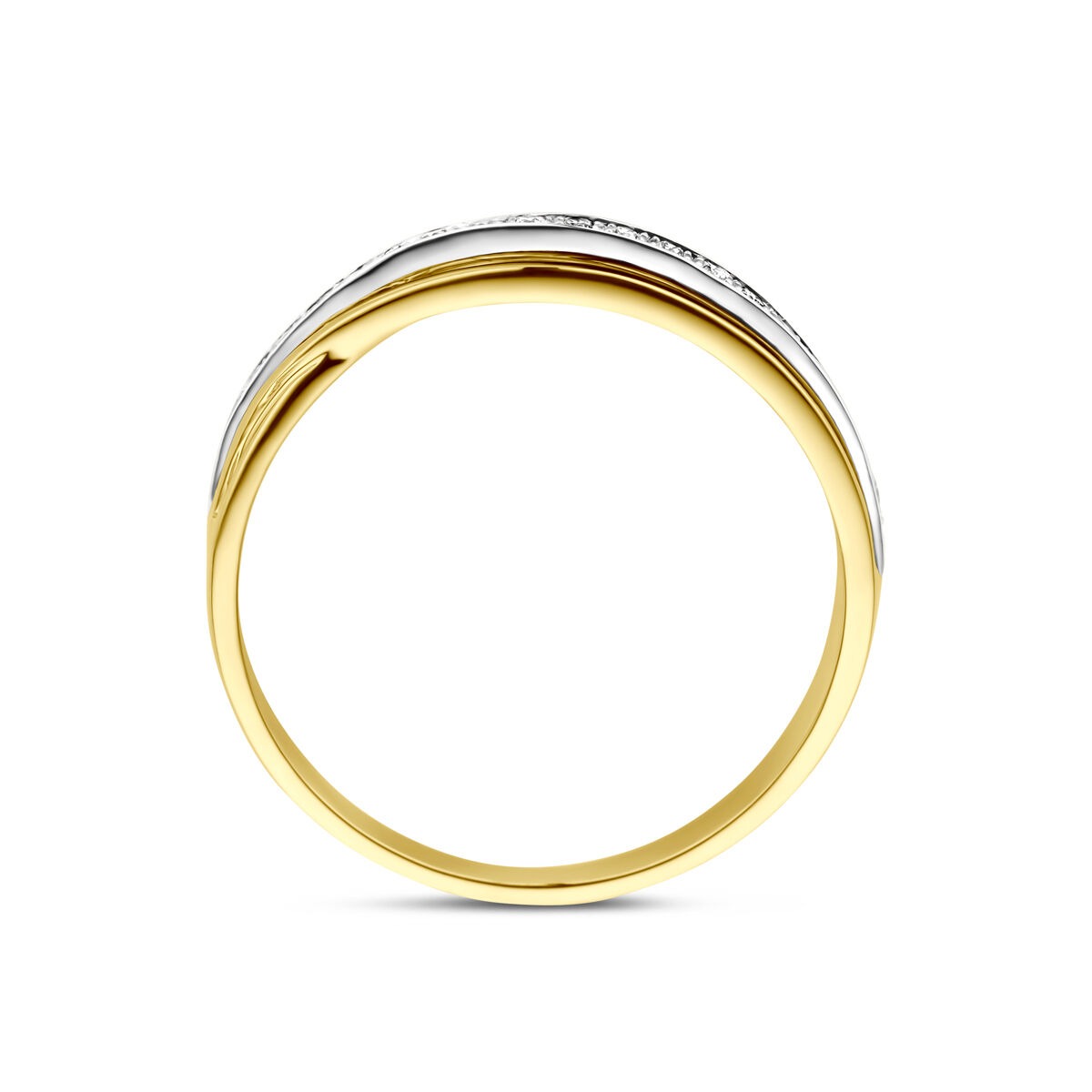 bague bicolore 14k avec 0.13ct diamant