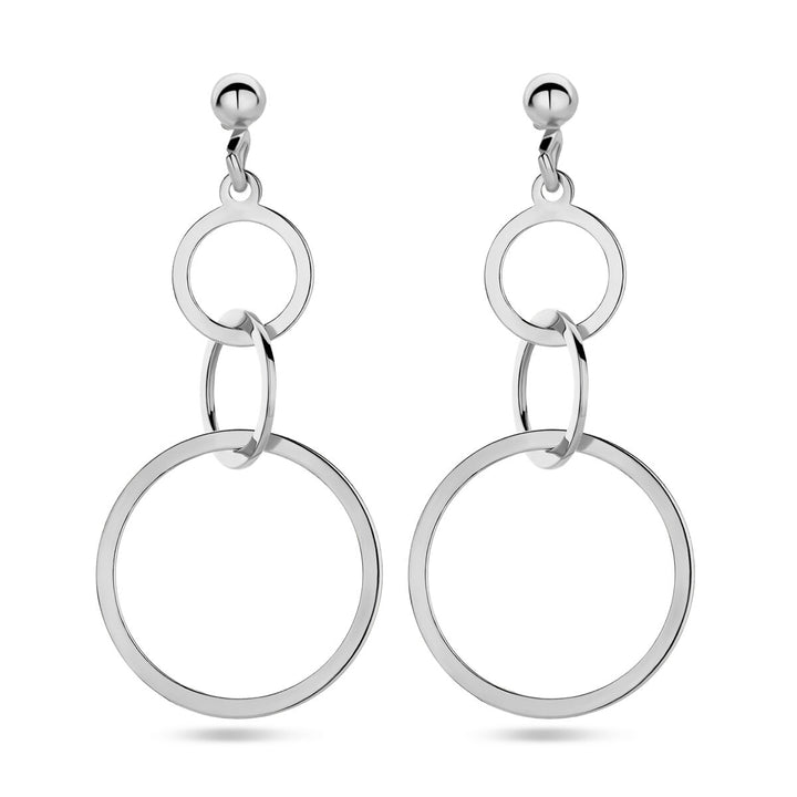 Gerhodineerd 925 zilveren oorhangers met cirkels
