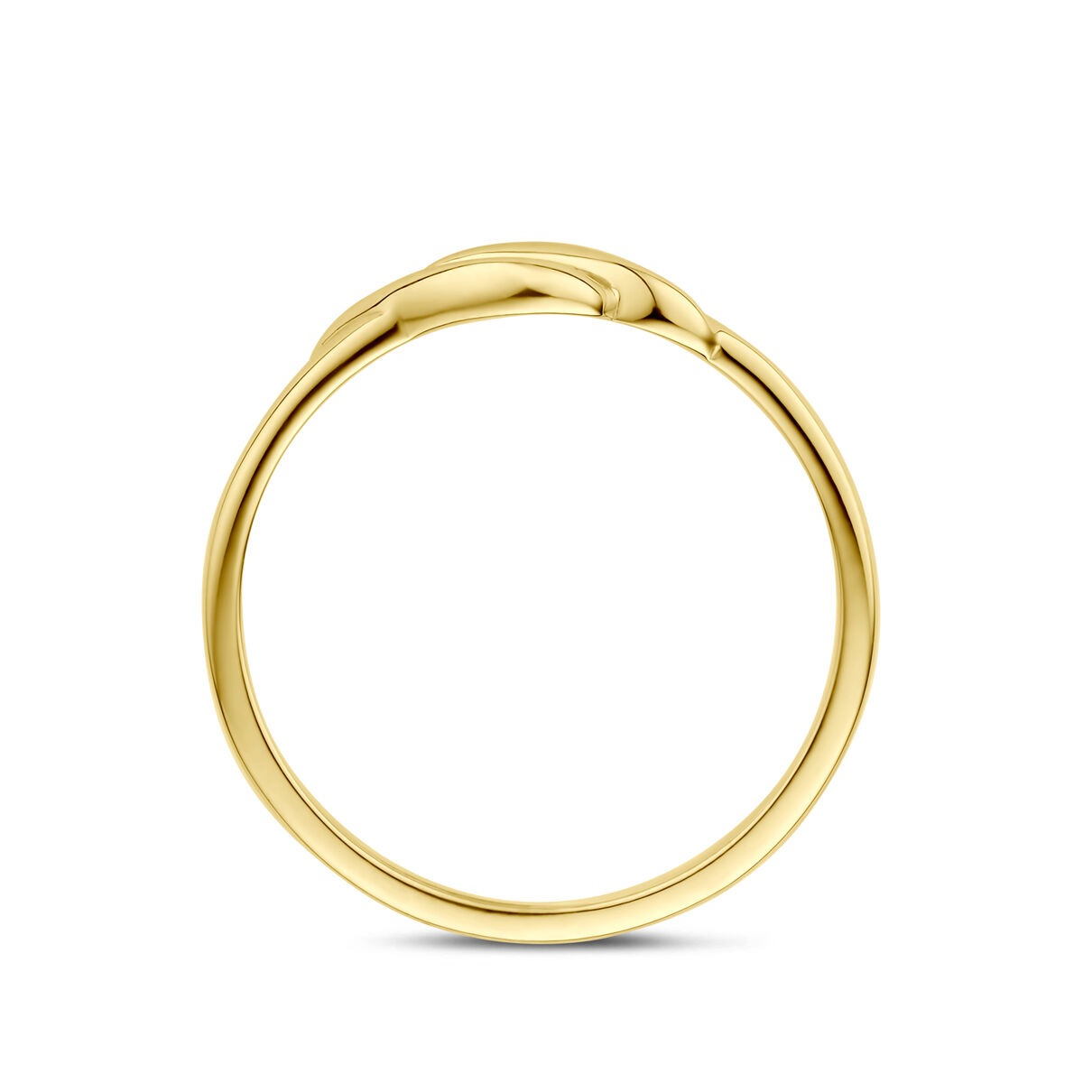 Bague en or jaune 9k avec entourage en zircone