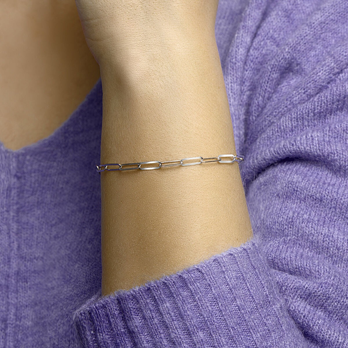 Bracelet en argent en forme de trombone – rhodié 925