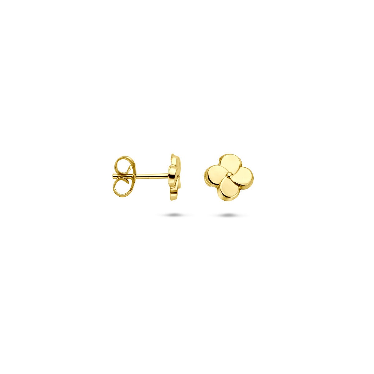 puces d'oreilles en or jaune en forme de fleur – 5 mm