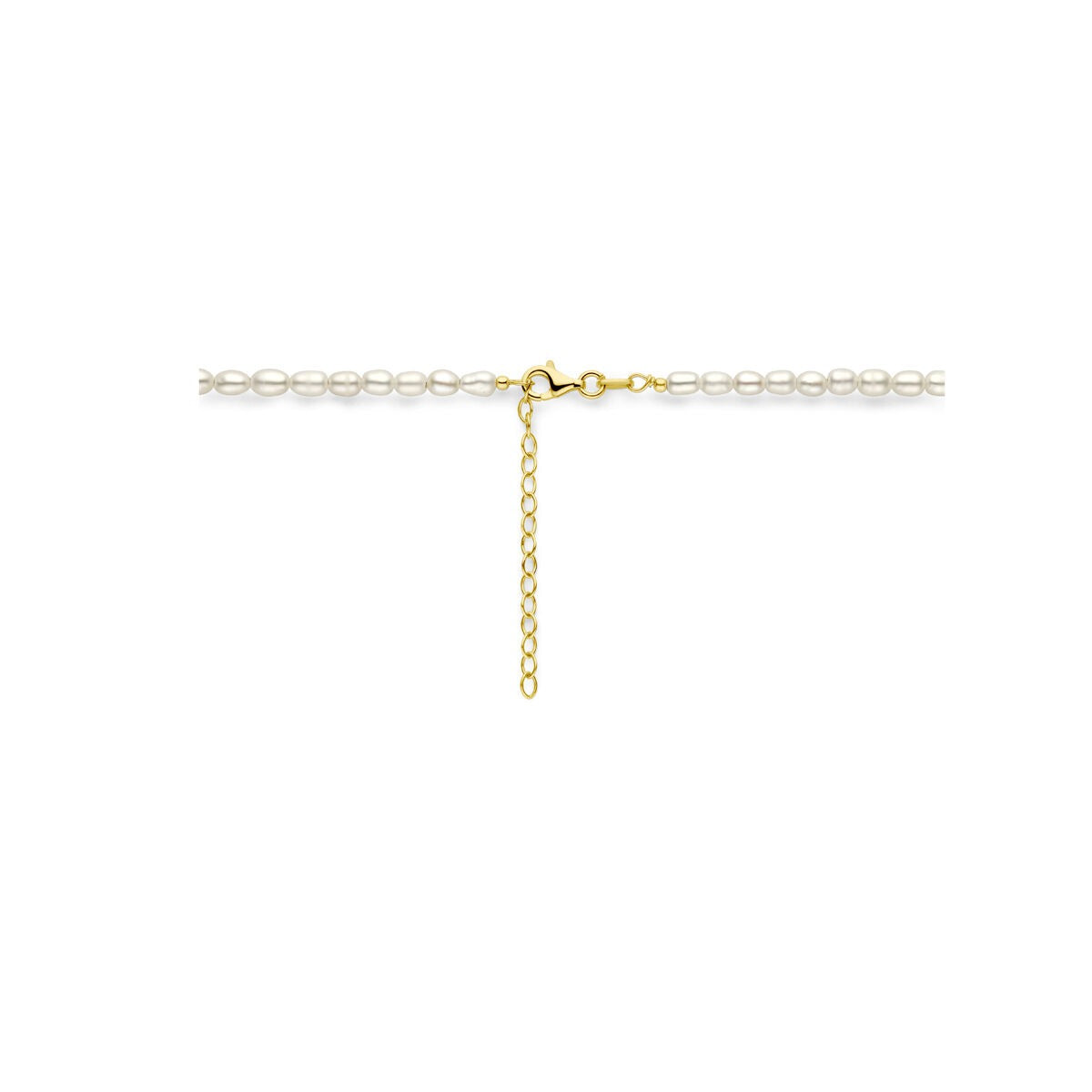 Collier plaqué or en argent pour femme avec des perles d'eau douce