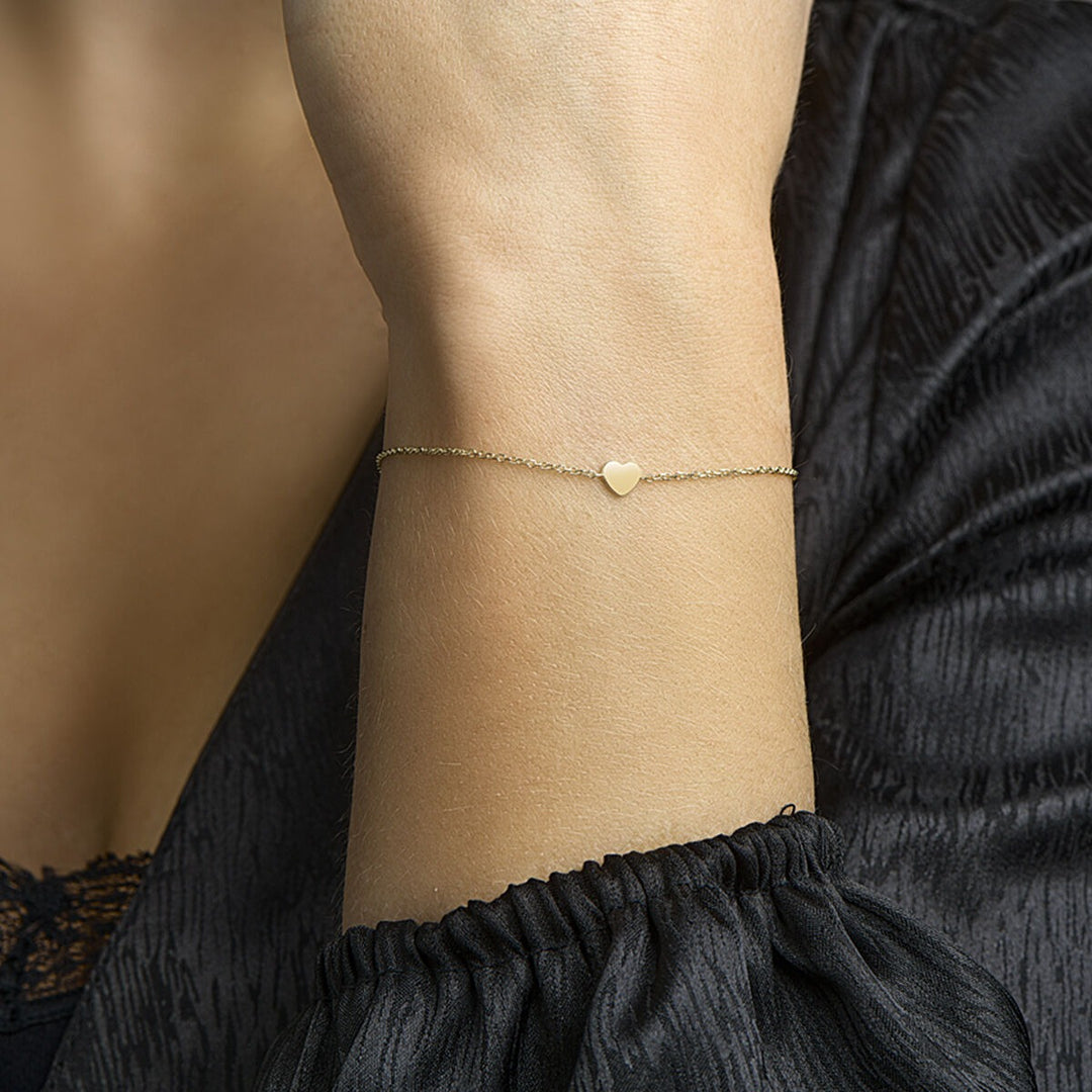 14k geelgouden armband met hart