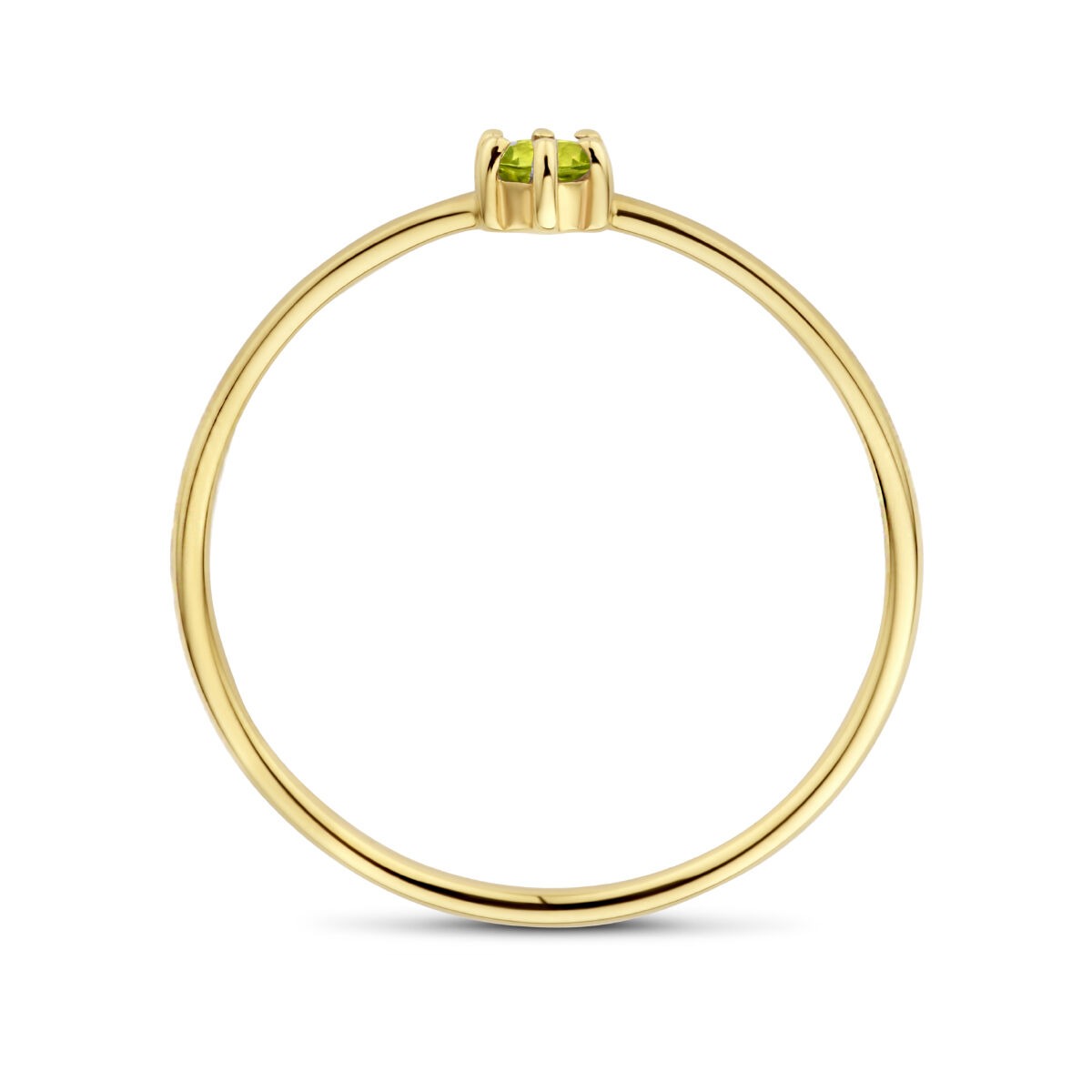 bague en or jaune 14k avec péridot – taillé en brillant