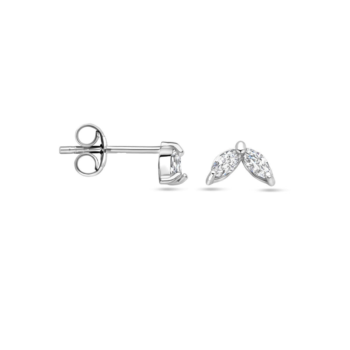 Puces d'oreilles en argent avec zircone – rhodié argent 925