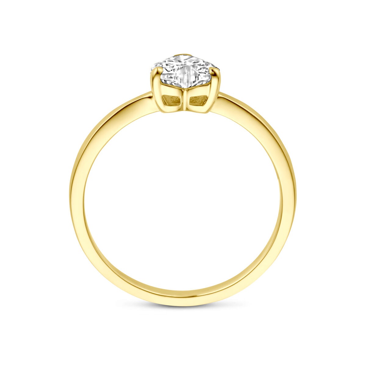 bague en or 14k avec zircone en forme de cœur – 6 mm