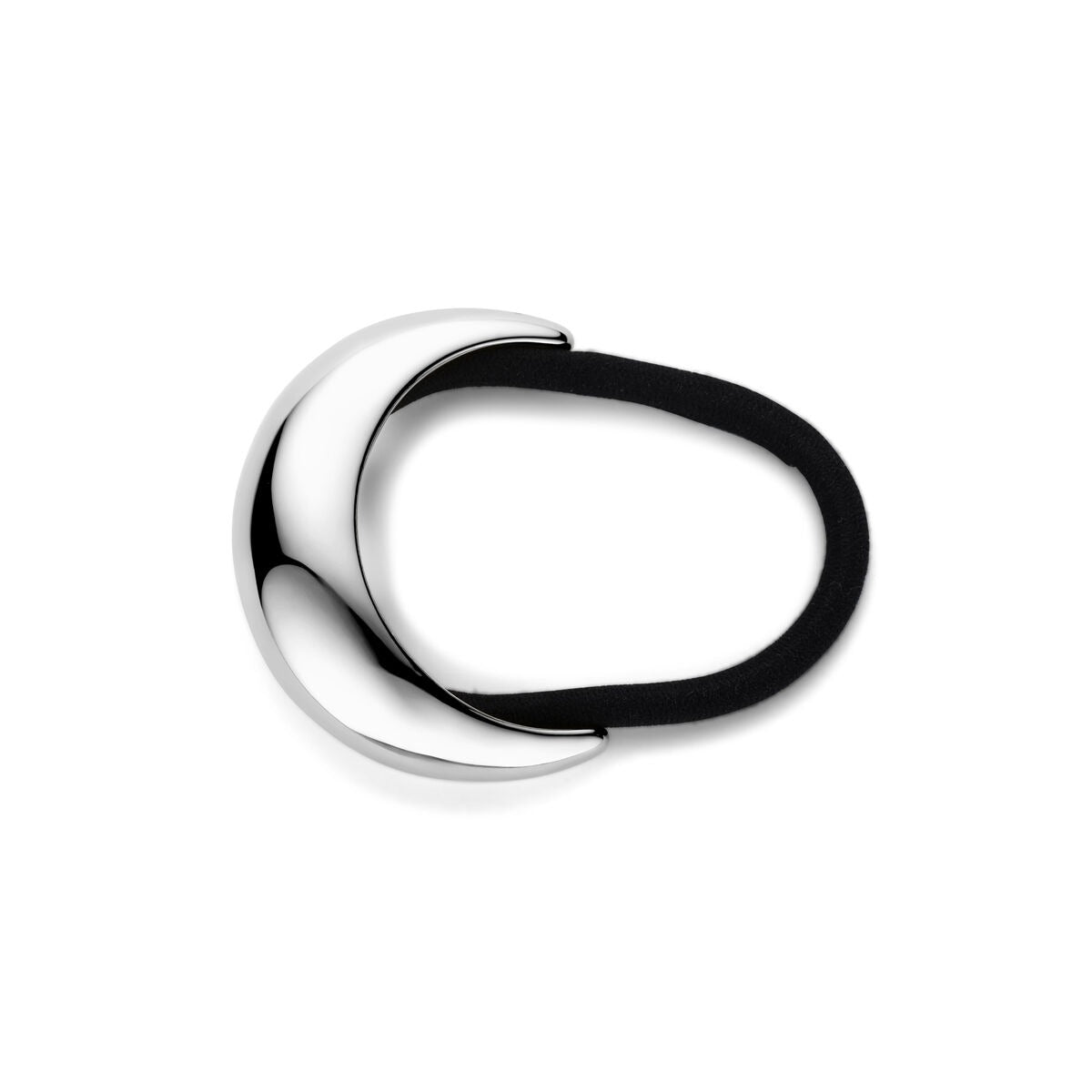 Bracelet de cheveux en acier pour femme argenté avec accent noir