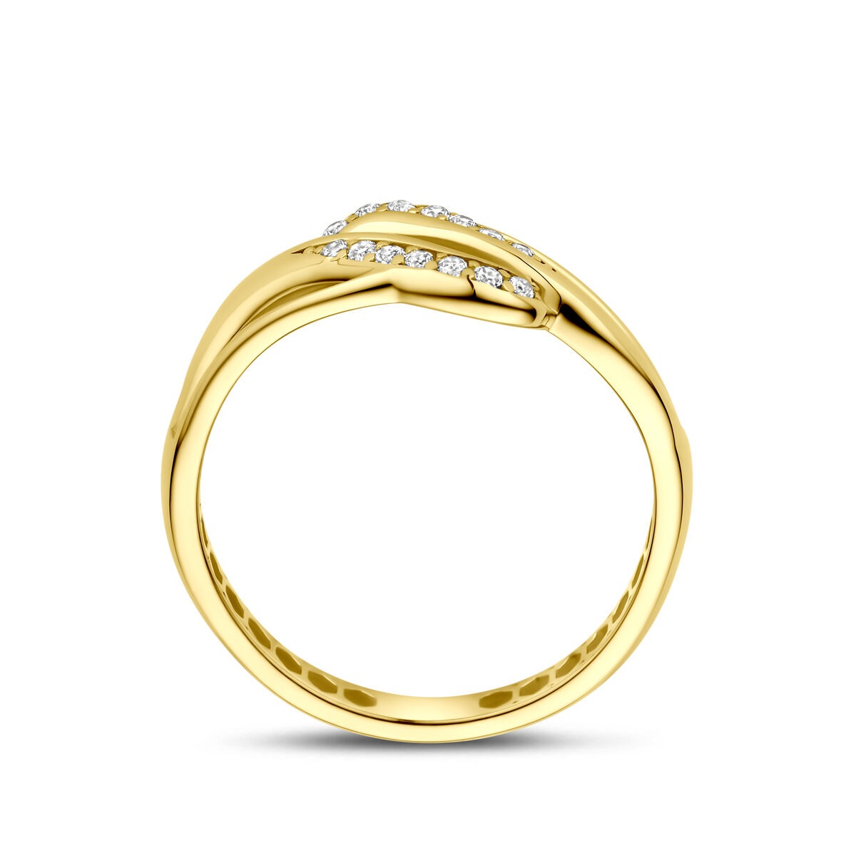 Bague pour femme en or jaune avec zircone – 14k or jaune
