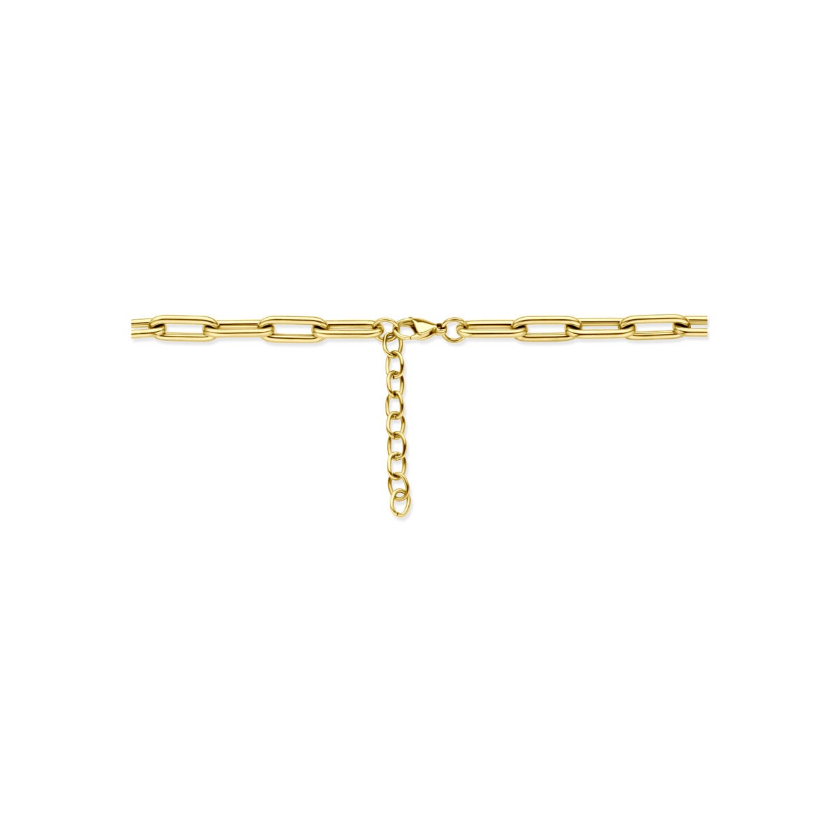 Collier en acier pour femme avec plaquage or – 44,5 à 49,5 cm