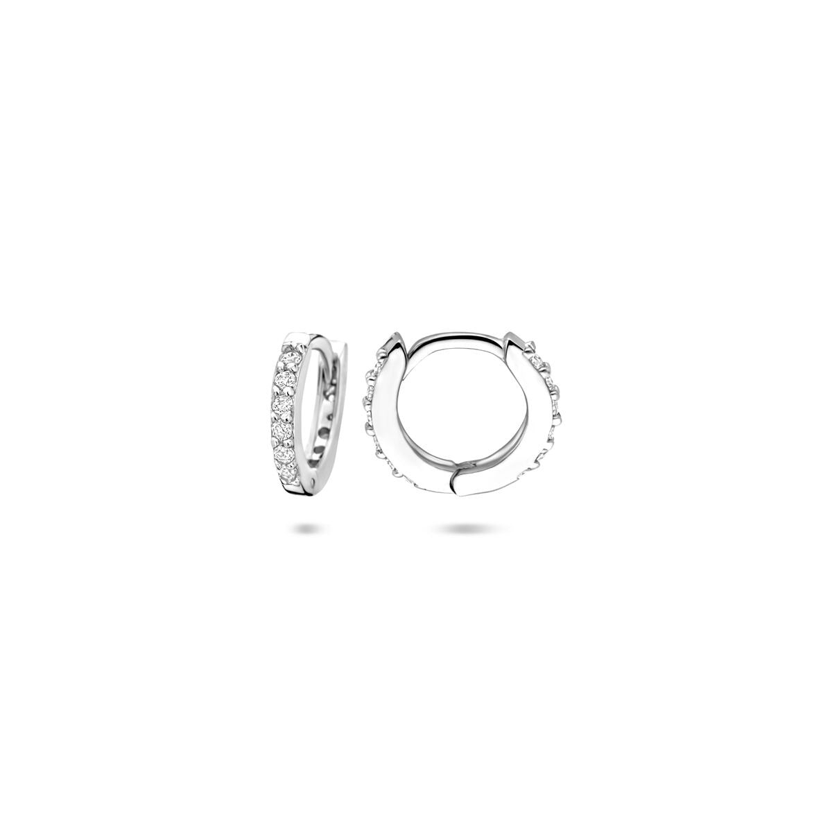 Créoles en argent rhodié avec zircone