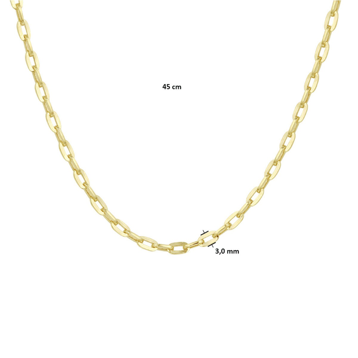 collier en or jaune ancre 14k
