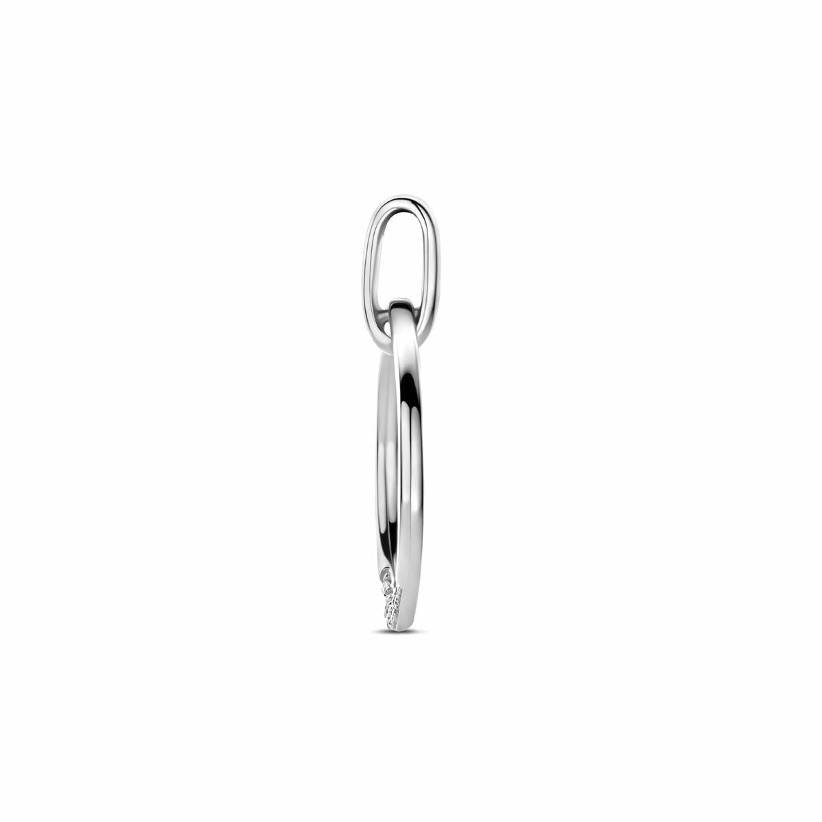 Pendentif en argent rhodié avec zircone 22 mm