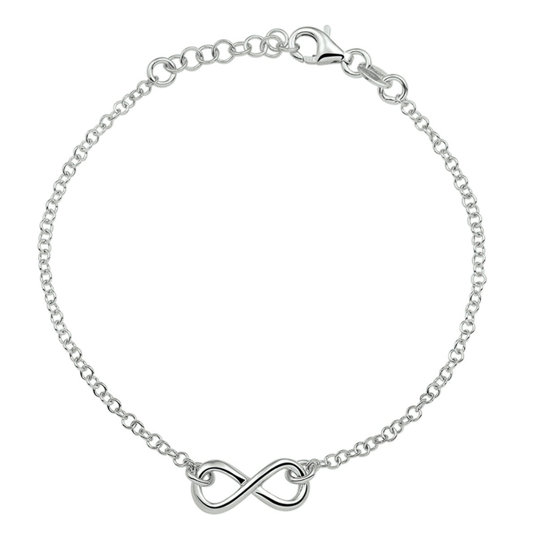 Zilveren armband met infinityteken – gerhodineerd 925 zilver (set)