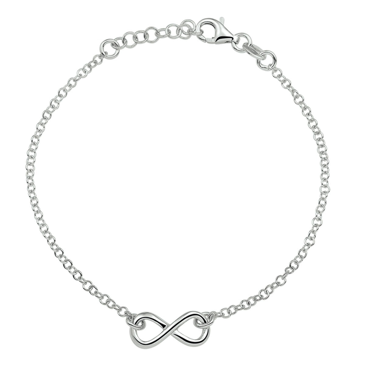 Bracelet en argent avec symbole infini – rhodié argent 925 (ensemble)