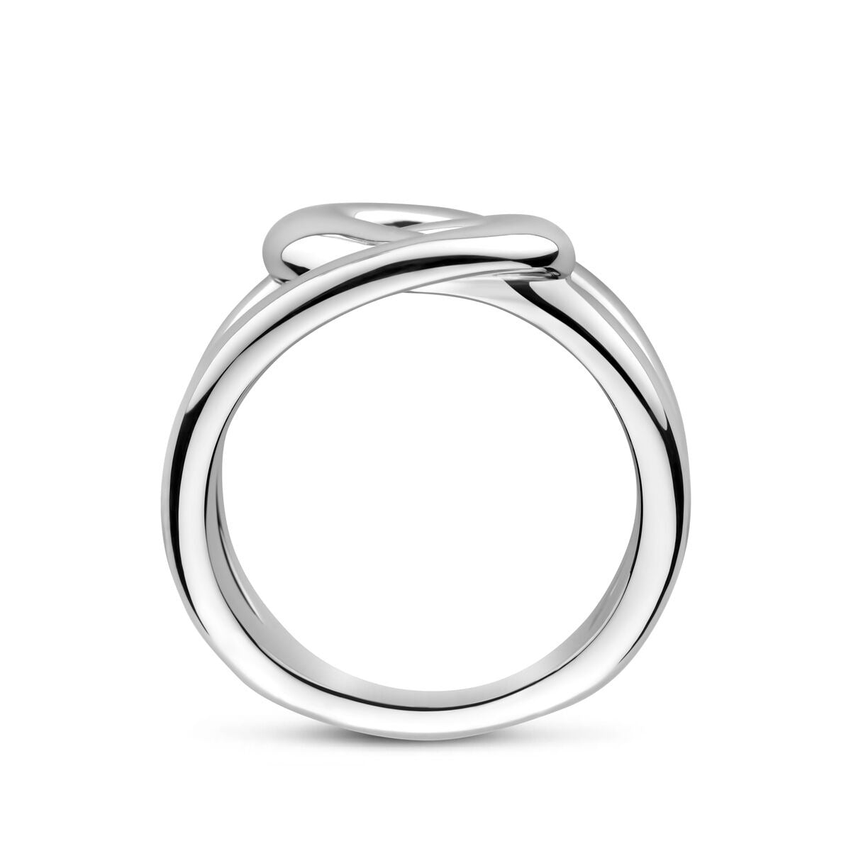 Bague pour femme en argent rhodié 925, 12 mm de large