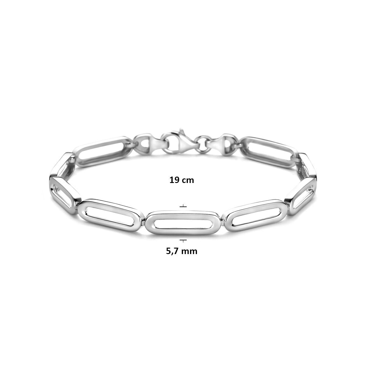 Bracelet pour femme en argent rhodié 925 5,7 mm 19 cm