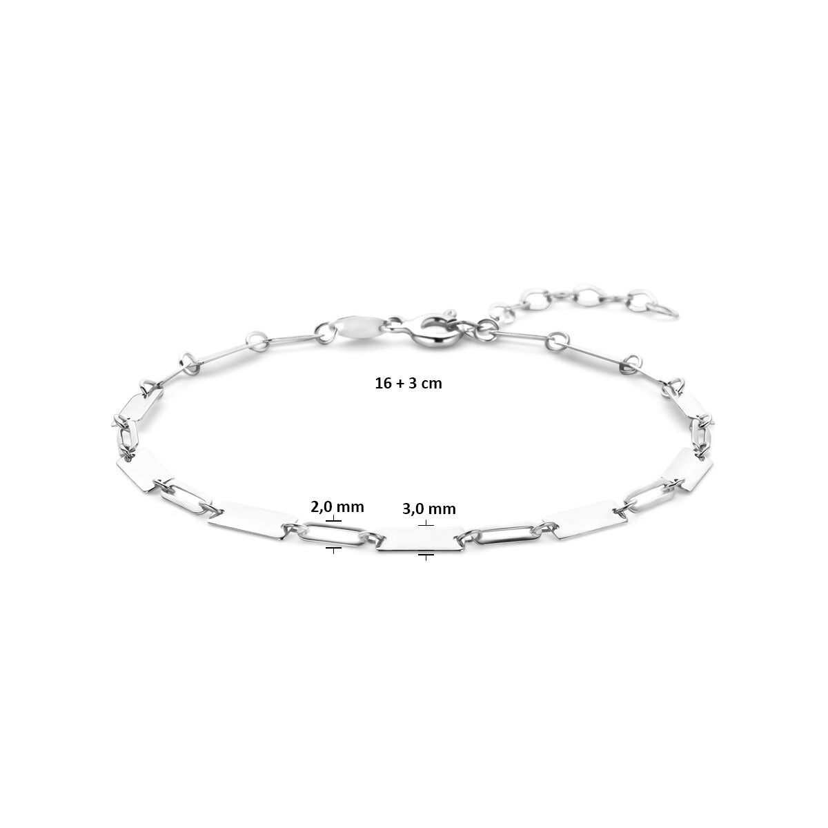 Bracelet pour femme en argent avec mailles en épingles