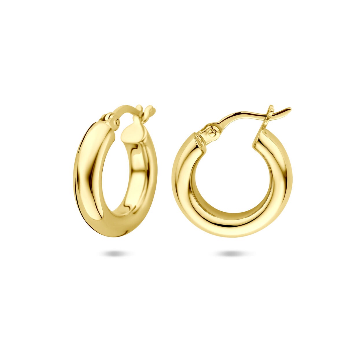 Créoles en argent plaqué or – argent 925 avec plaquage couleur or jaune 17 mm