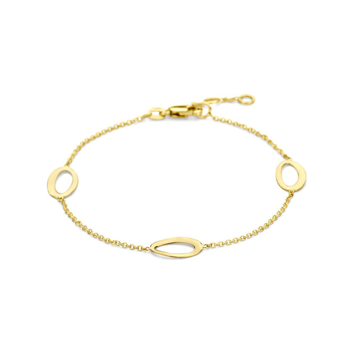 14k geelgouden armband met ovale elementen