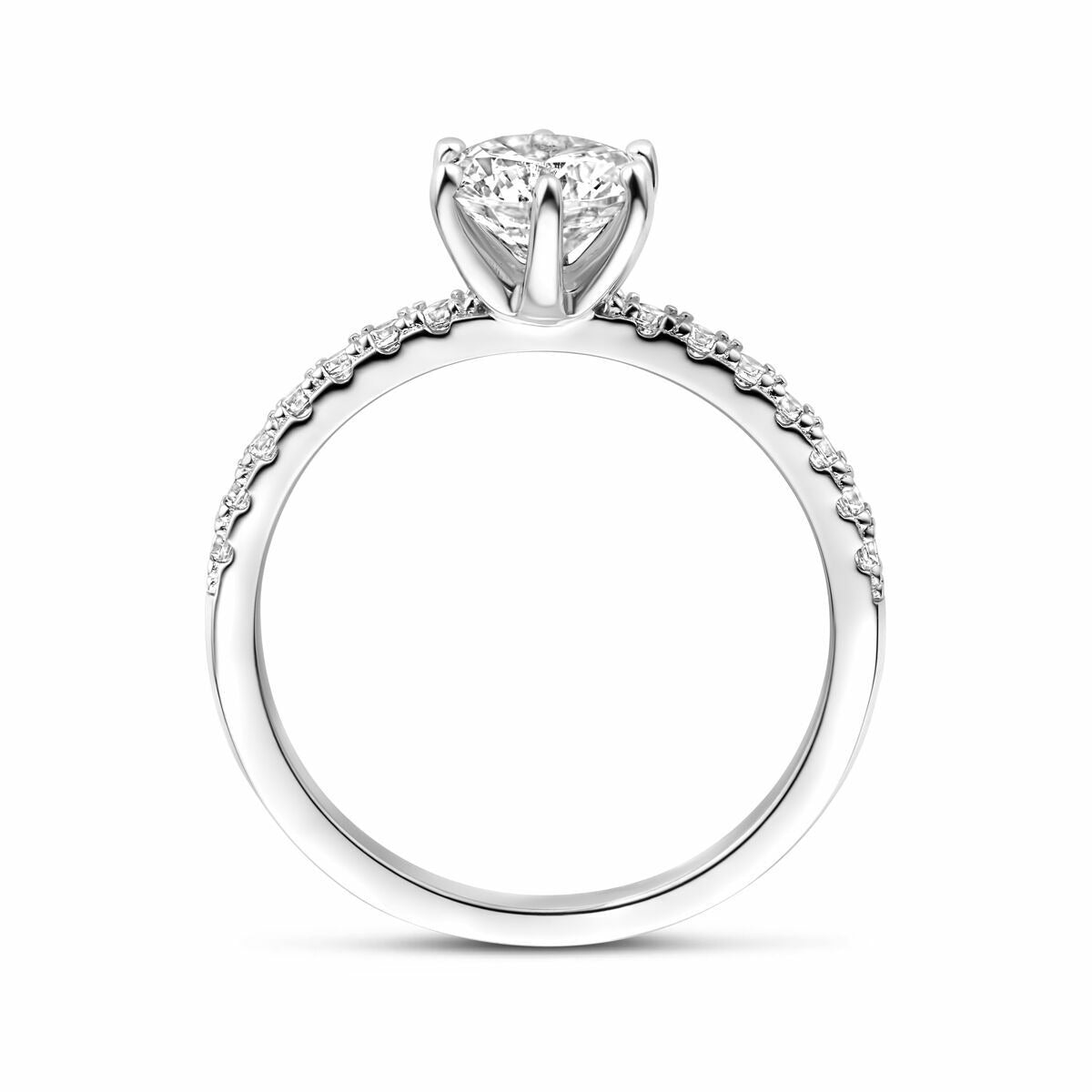 Bague pour femme en argent avec zircone – rhodiée argent 925
