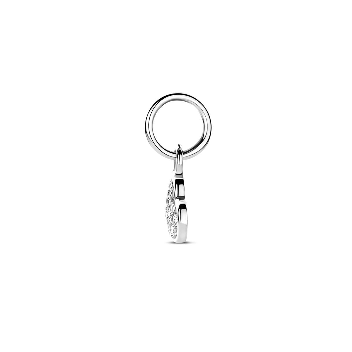 Pendentif en argent en forme de cœur avec zircone 12 mm