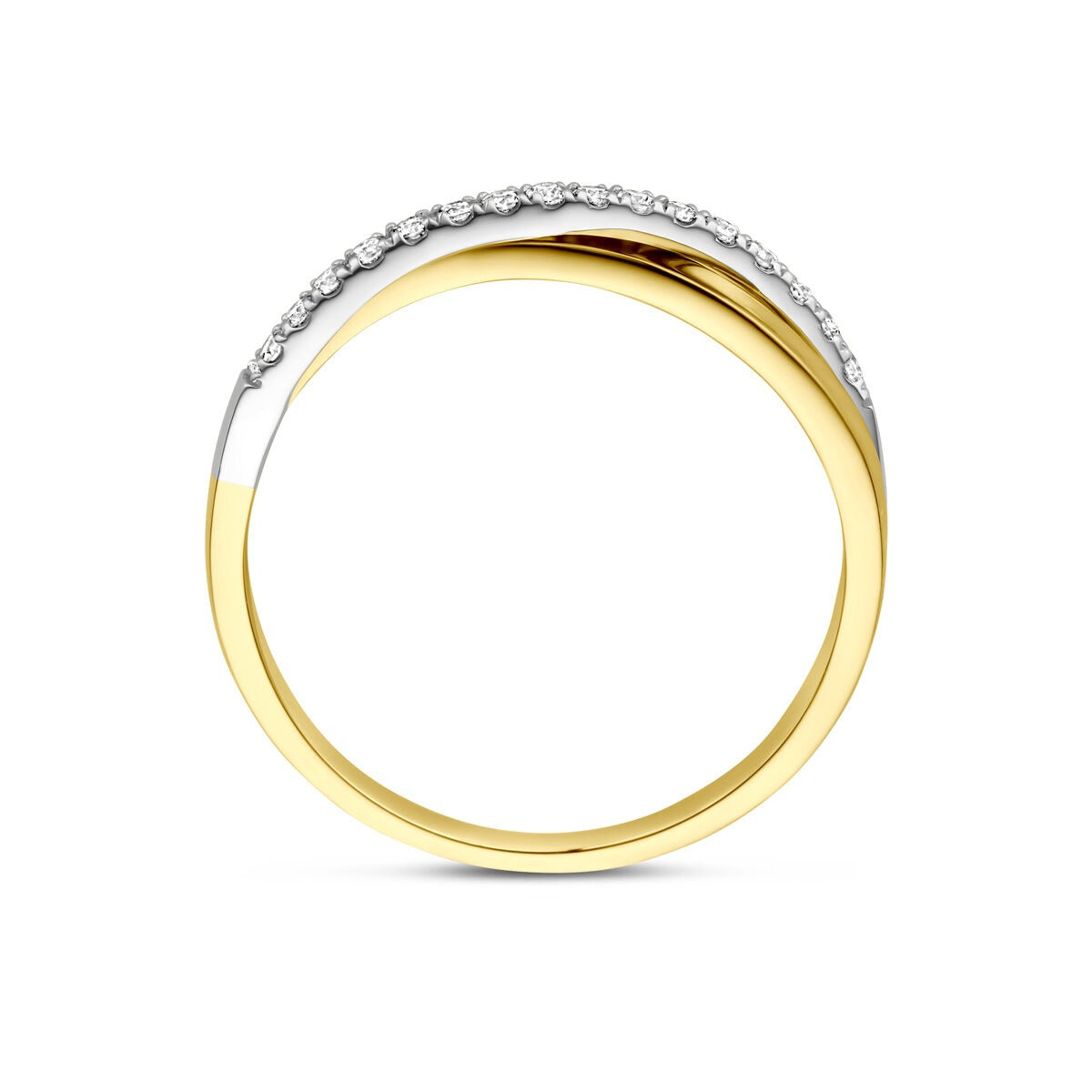 bague pour femme bicolore avec diamant – 0.14 ct, 5 mm