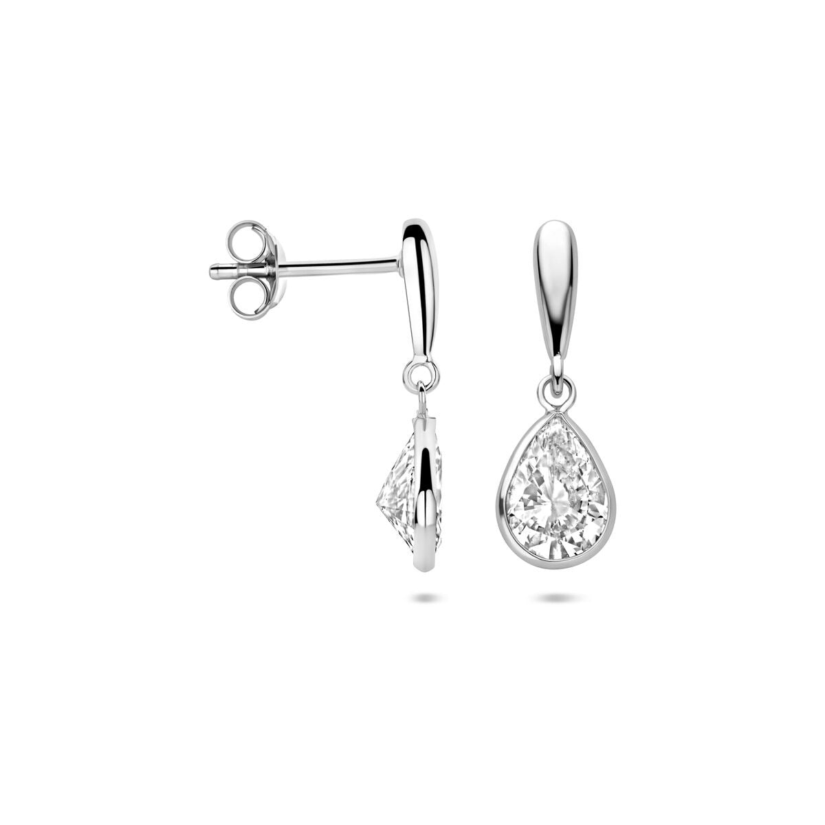 Boucles d'oreilles en argent en forme de goutte avec zircone 20 mm