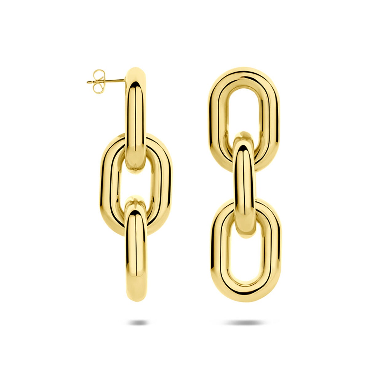 Boucles d'oreilles en acier doré 65mm