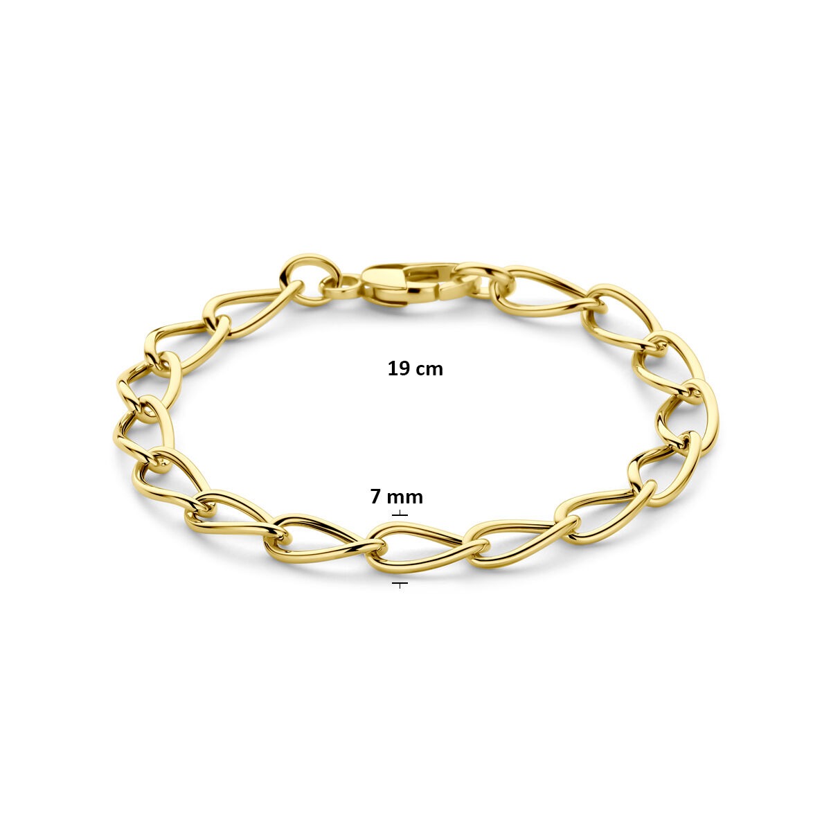 bracelet ancre en or jaune 19 cm