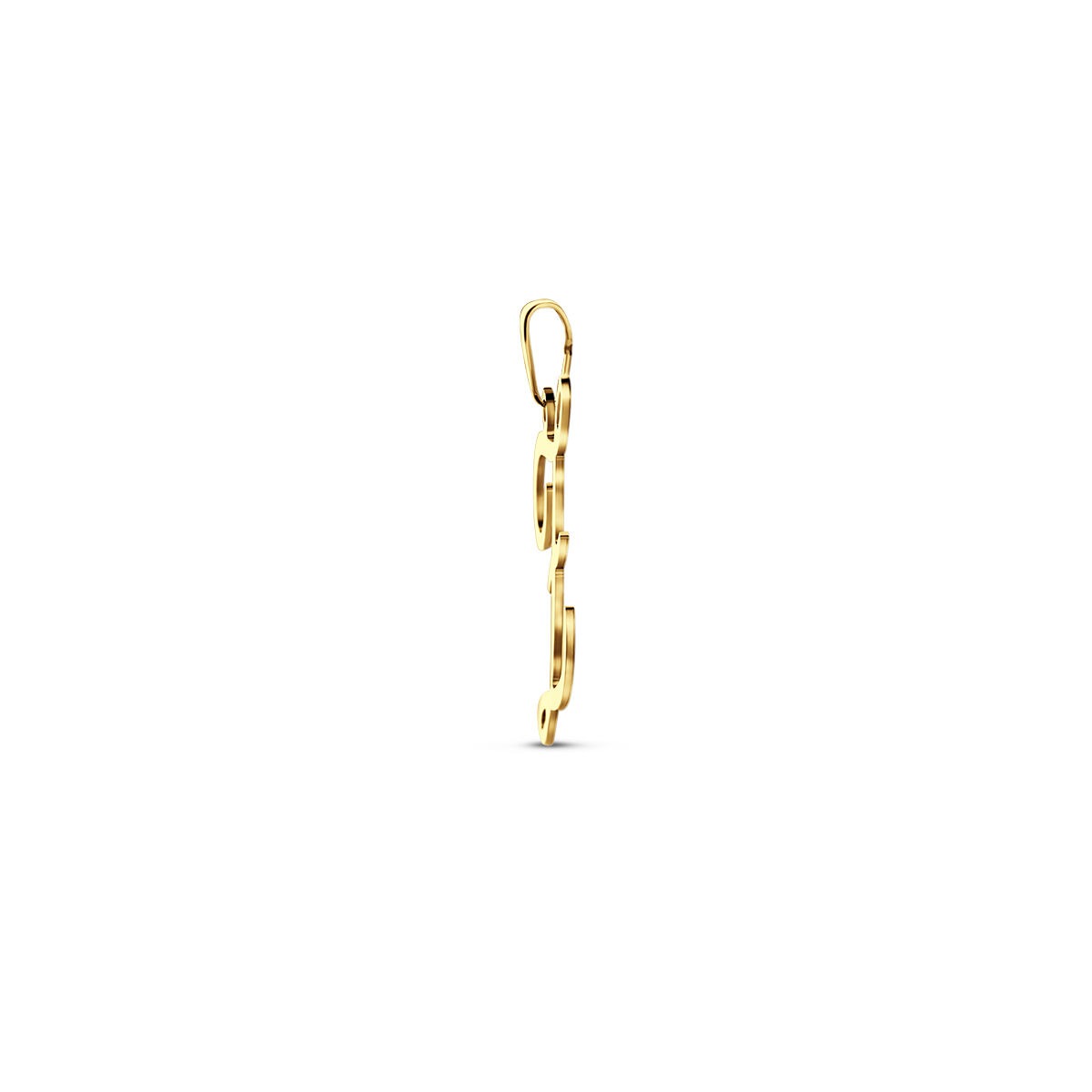 pendentif en forme de lettre en or jaune 14k pour femme