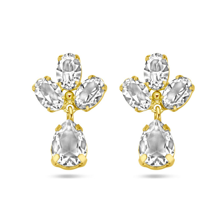 Verguld zilveren oorhangers met Swarovski kristal – geelgoud op 925 zilver