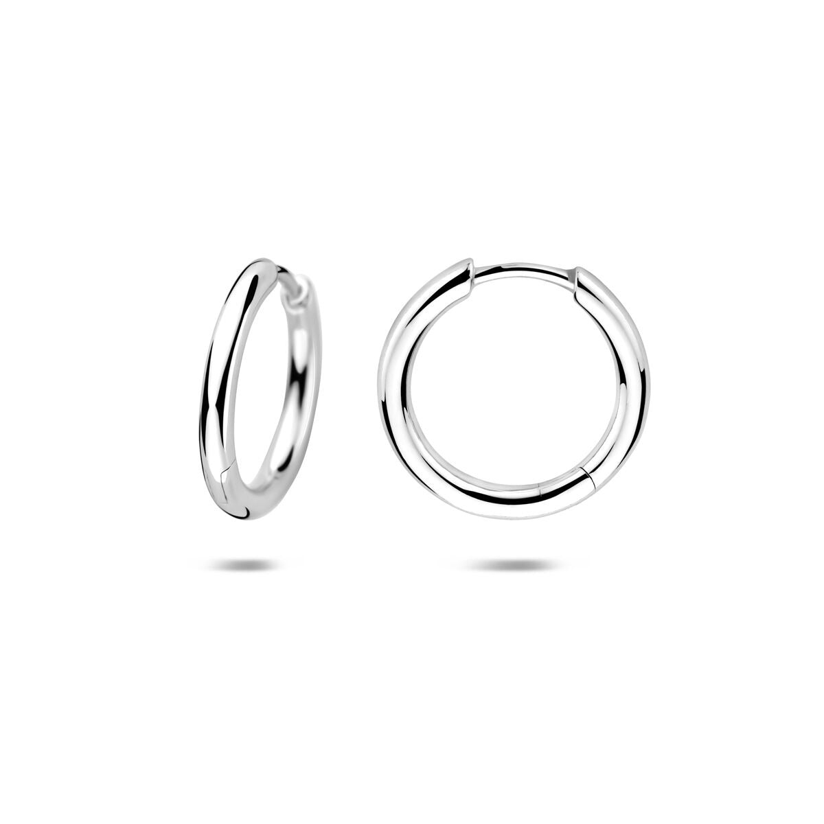 Créoles pour femme en argent rhodié – épaisseur du tube 2 mm