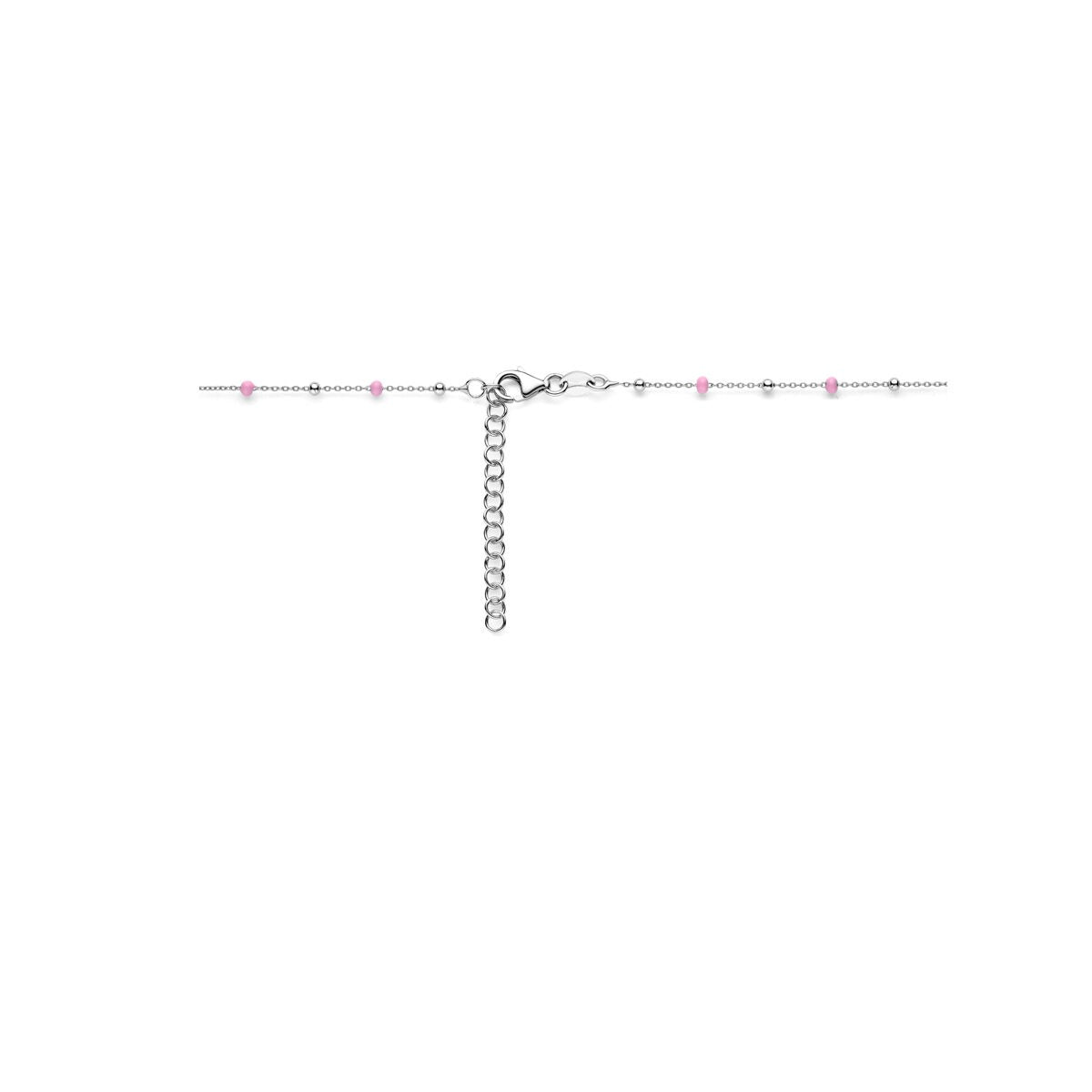 Collier en argent avec cœur – Collier rhodié pour enfant 36 + 4 cm