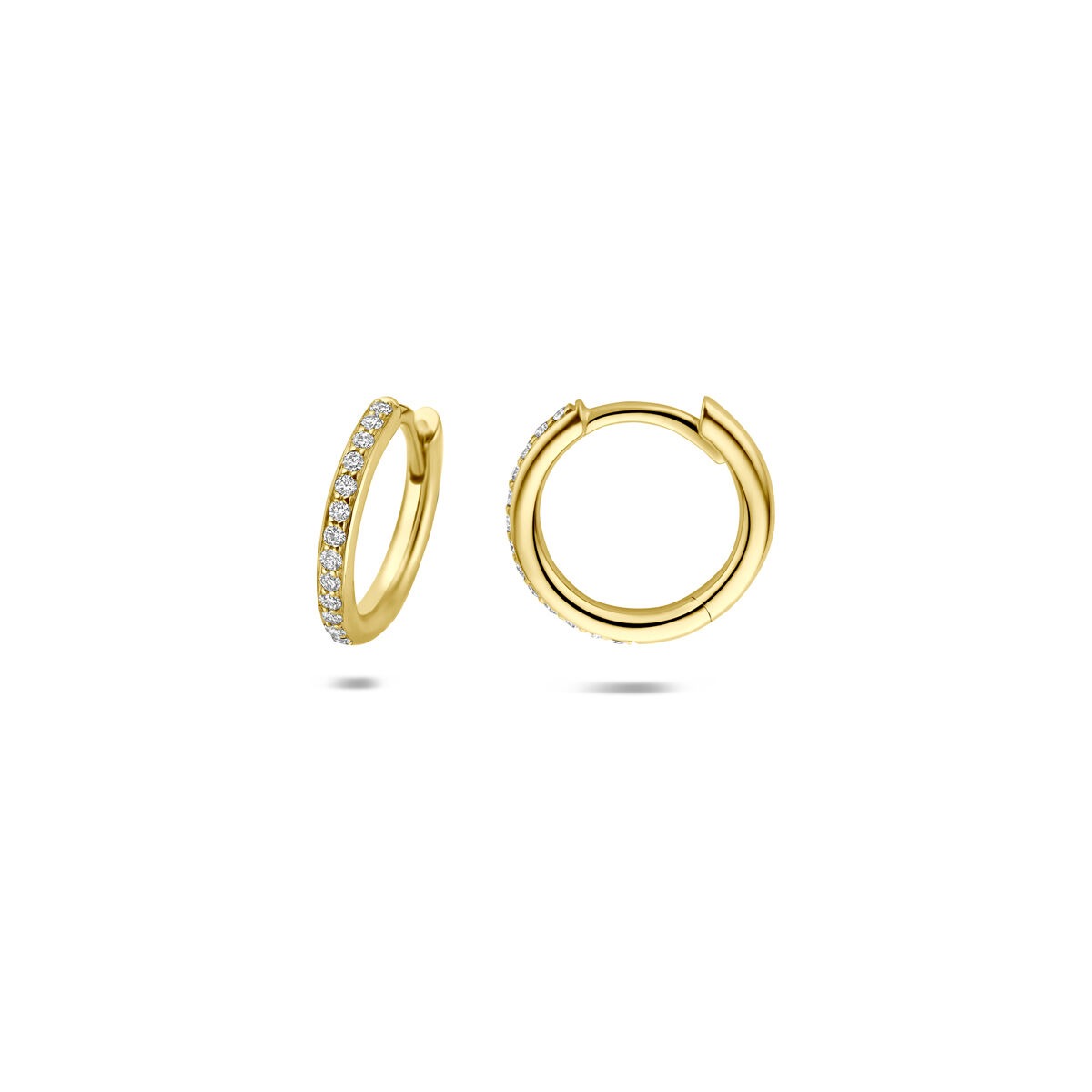 Créoles en or jaune 14k avec diamant