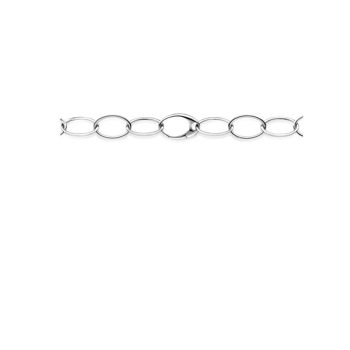 Bracelet pour femme en argent rhodié avec maille ancre - 16 mm 45 cm