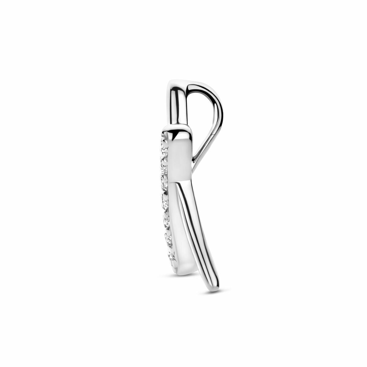 Pendentif argent pour femme avec zircone – sertissage pavé 15 mm