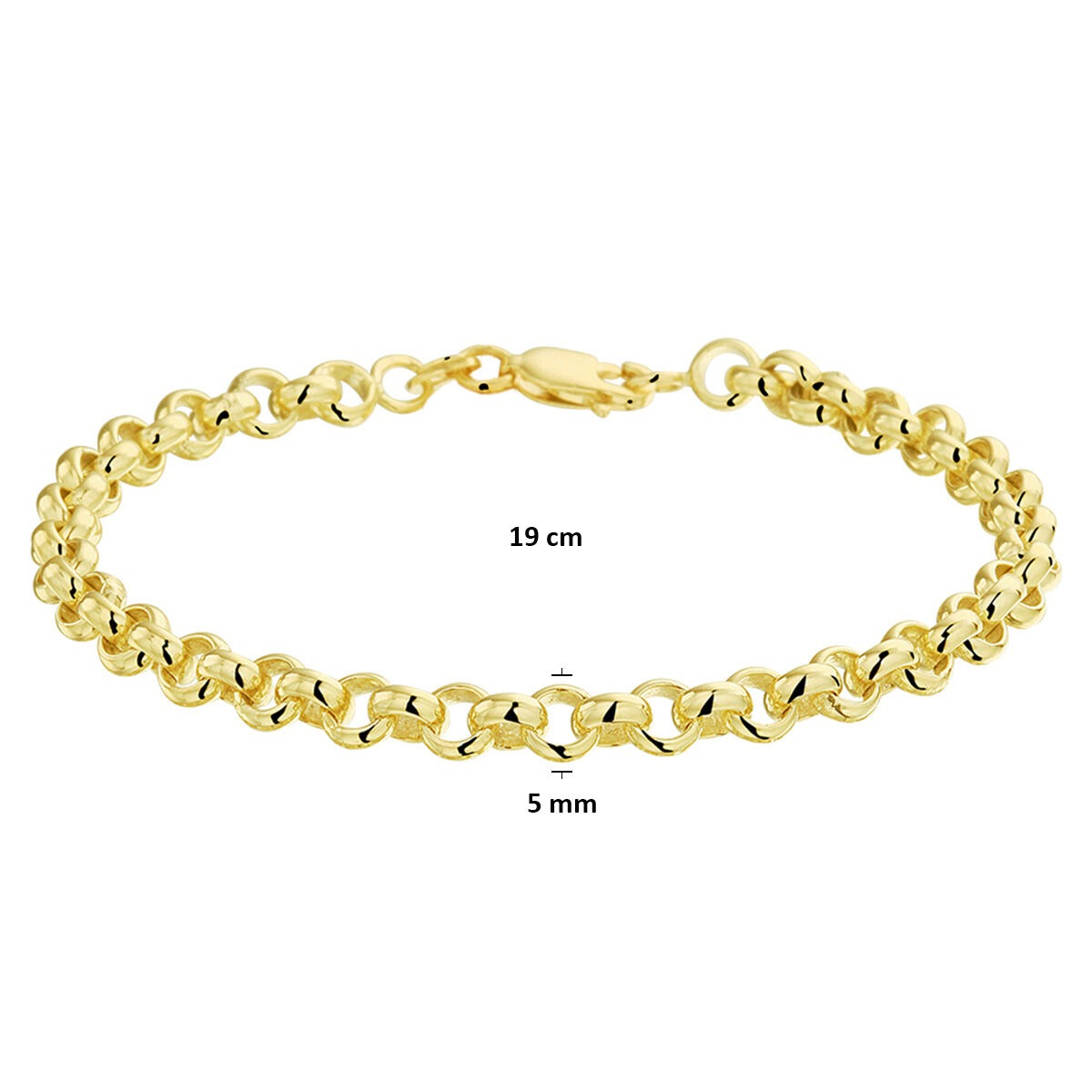 bracelet jasseron en or jaune 14k