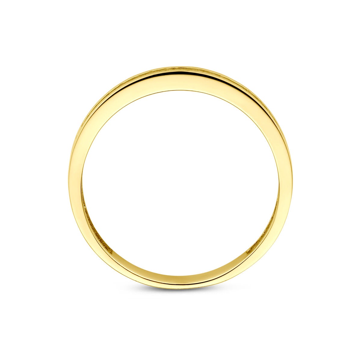 Bague en or jaune 14k avec zircone – alliance à sertissage, 2.5 mm de large