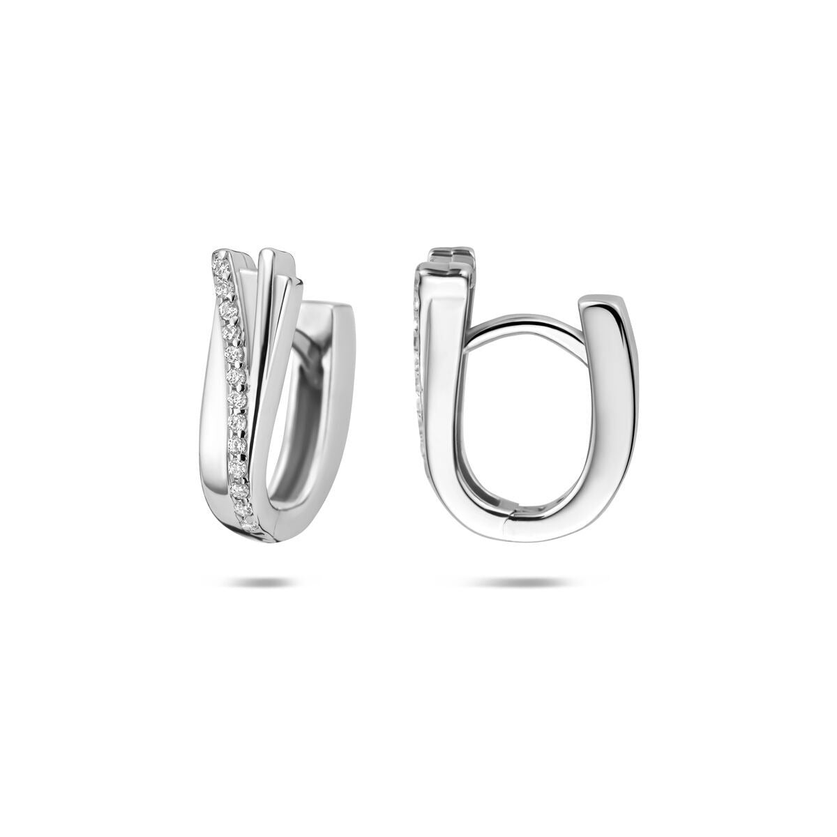 Créoles rhodiées en argent 925 avec zircones