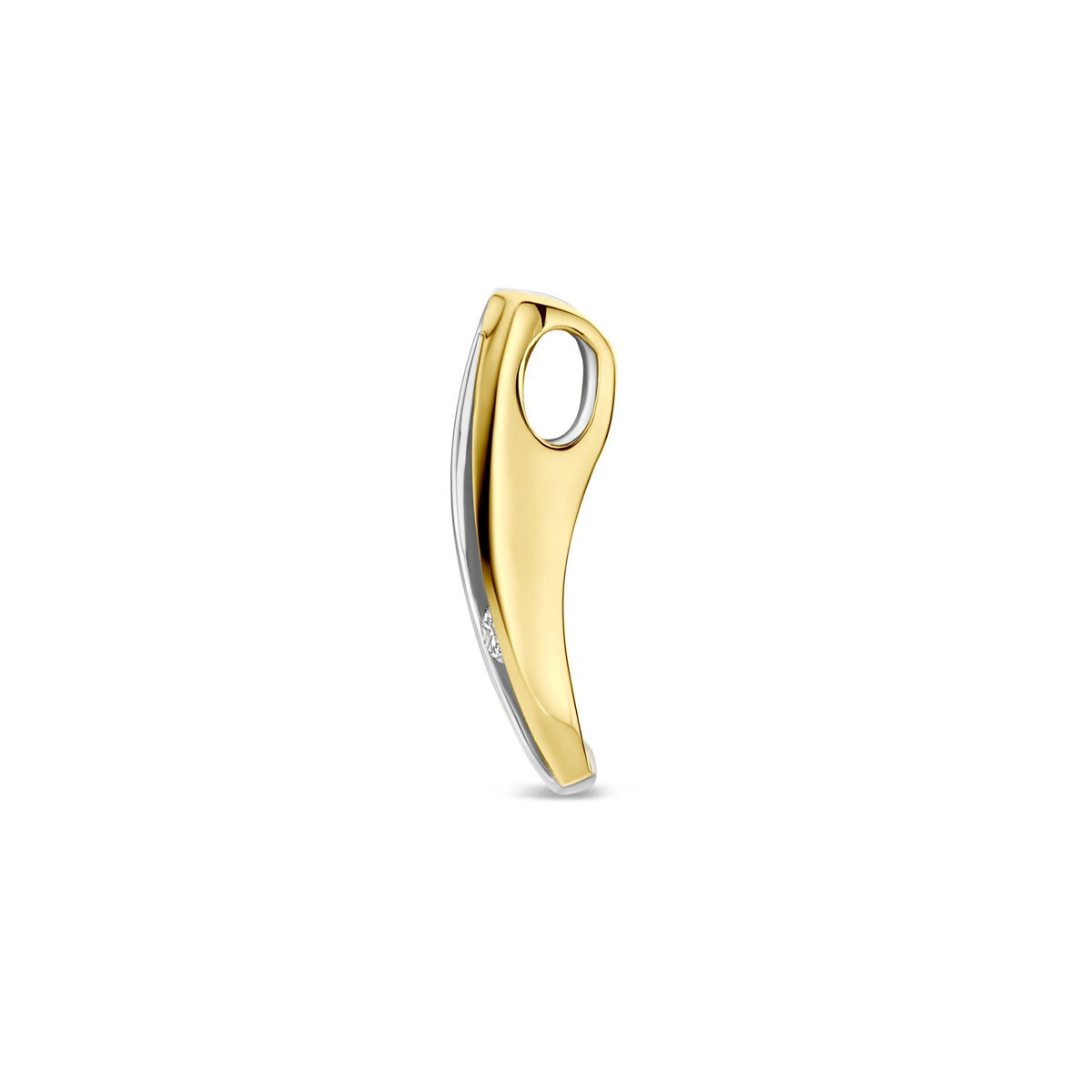 pendentif diamant lab grown 0.04ct f vs 18 mm or bicolore jaune/blanc 14K