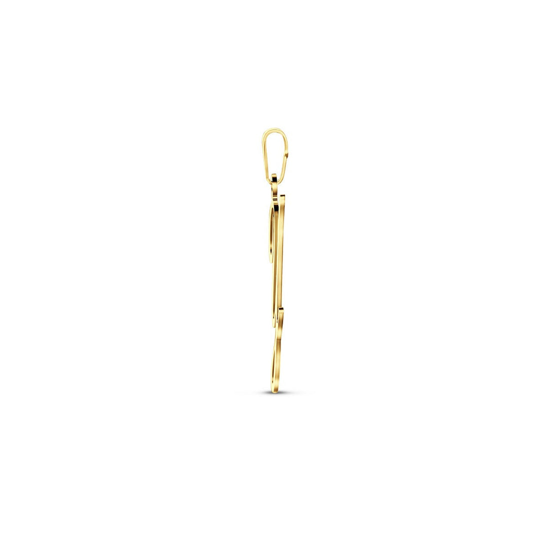 14k geelgouden hanger lettervorm – 30x21,5mm