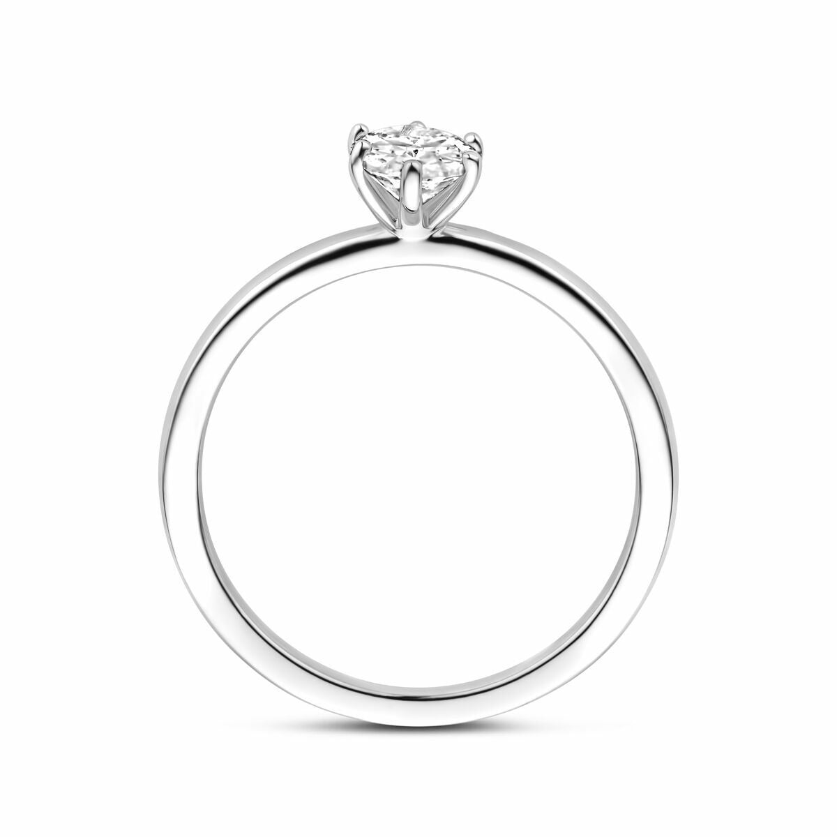 Bague pour femme en argent avec zircone ovale – rhodié argent 925